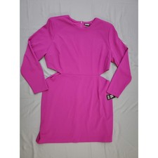 Express Dress Womens XL Long Sleeve Side Cut Outs Knee Length Zip Purple Pink *