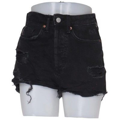H&M, Jeans Shorts, Größe: 36, Schwarz, Baumwolle, Einfarbig, Denim, Damen #AKC