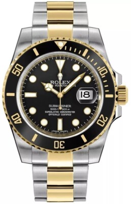Rolex Submariner Date Black Ceramic Bezel Two Tone 116613LN Watch (Box & Papers)