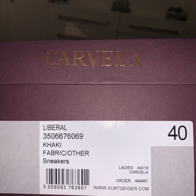 Baskets Kurt Geiger Carvela Pour Femme - Taille UK 7 - Couleur Kaki - Plat, Neuves Avec Boîte