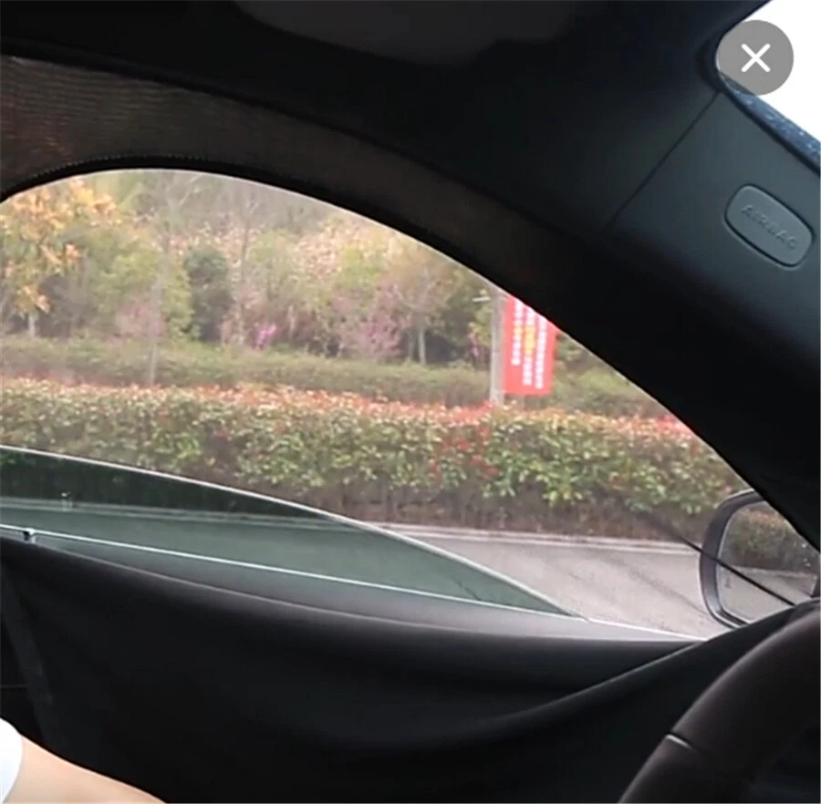 Malla de gasa transpirable bloqueador solar cortina ventana lateral coche SUV con cremalleras 4 piezas Foto 3 de 4