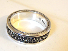 1950 DAVID YURMAN SS MENS STREAMLINE BLACK DIAMOND RING