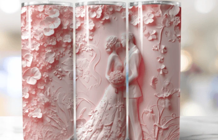 Vaso flaco inflado de novia y novio de 20 oz para bebidas calientes o frías Foto 2 de 4