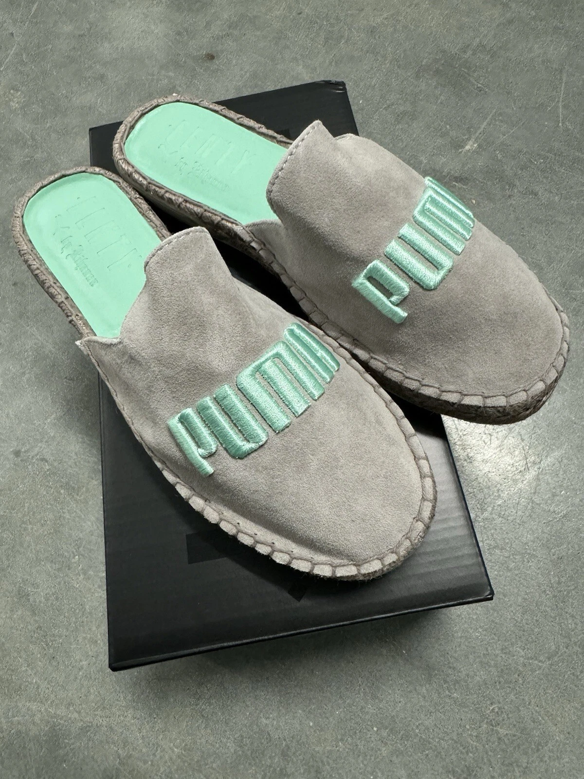 Scarpe Puma donna nuove con etichette taglia 7 5 Fenty by Rihanna grigio espandrillas 367685 02