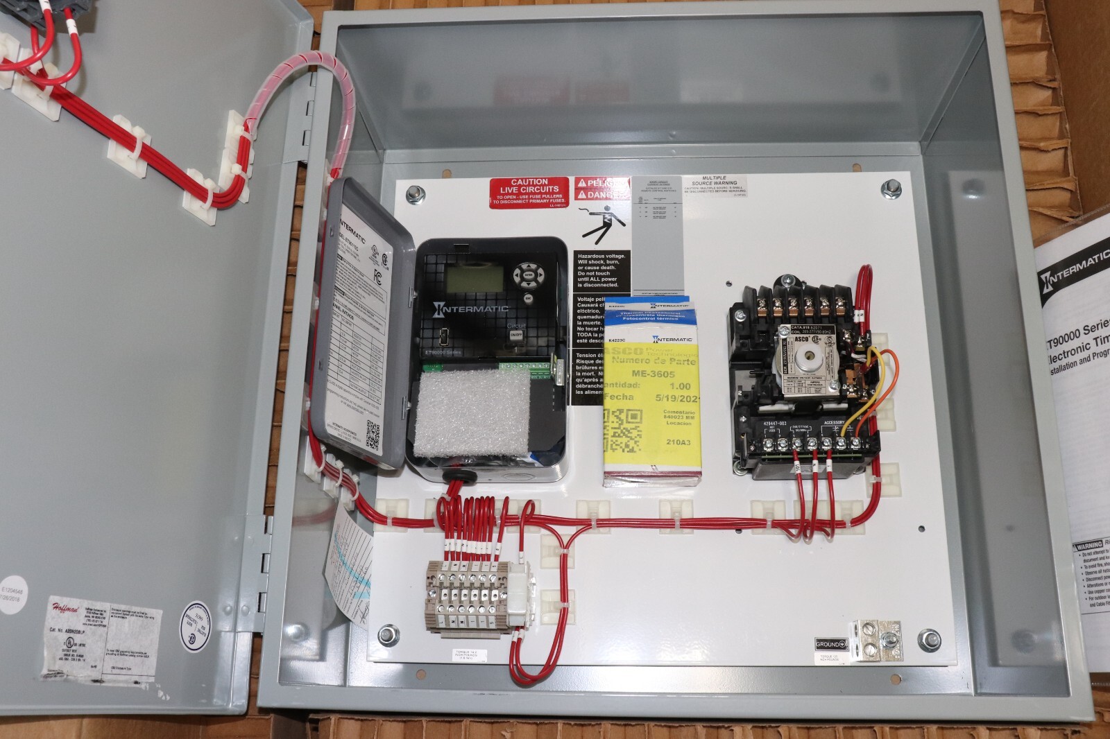 ASCO 641 LIGHTING CONTACTOR CONTROL PANEL, TYPE 1 ENCLOSURE 600V MANUAL ...