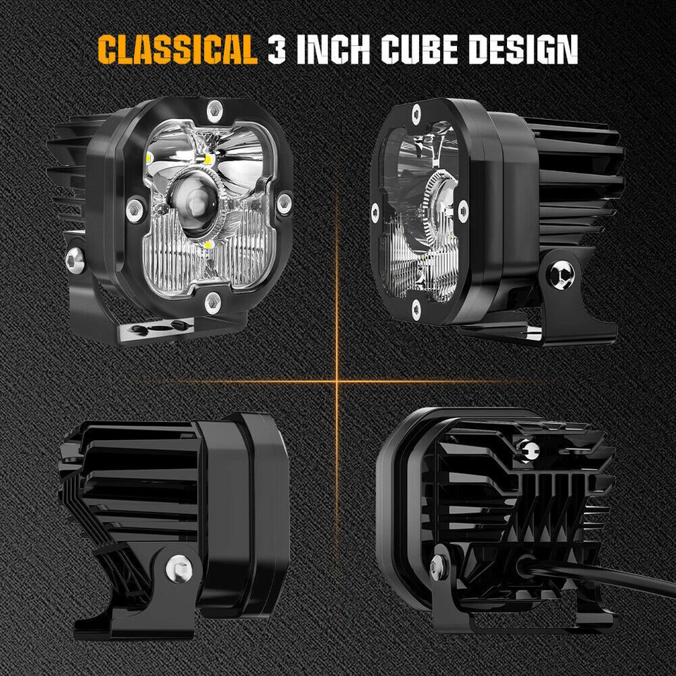 Par de luces de trabajo láser LED de 3" barra punto conducción camión antiniebla para camioneta Ford F-150 Foto 4 de 4