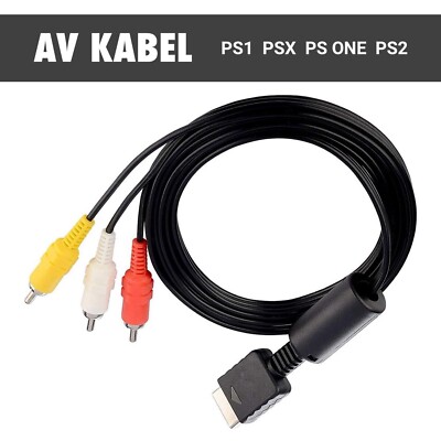 AV TV Kabel Video Multi-Out an Chinch für PlayStation 1 2 PS1 PSX PS2 (NEU)   
