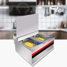 2 Pack Universal Stainless Steel Deep Fryer Splash Guard Insert Left & Right New