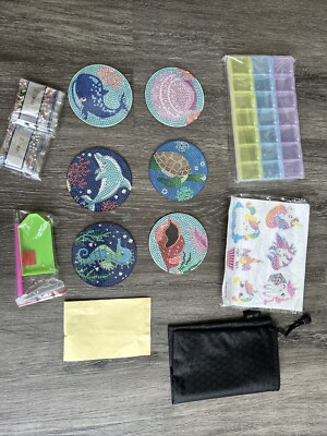 DIY Ocean Diamond Coasters Set  - 6 Pcs Diamond Art Painting Kits