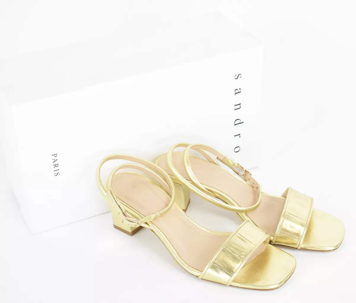 SANDRO Miana Shoes Womens EU 36 UK 3.5 Leather Sandal Heels