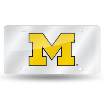 Michigan Wolverines Silver Laser Cut License Plate [NEW] NCAA Car Truck Tag Auto