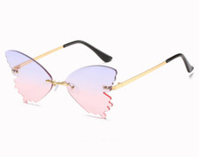 Butterfly Shaped Sunglasses Rimless Wings Fairy Sun Glasses Festival Accessory
