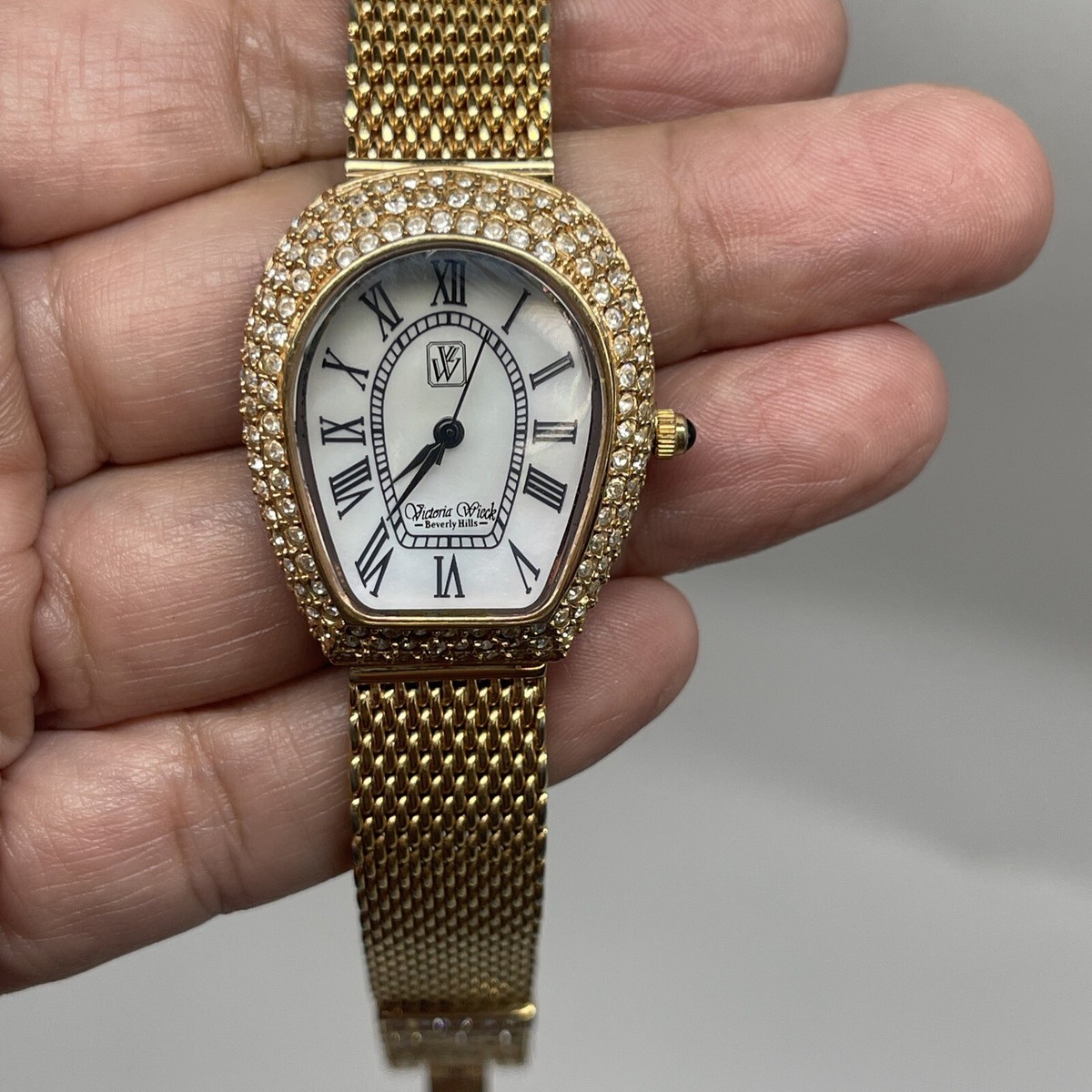 Victoria Wieck Gold Mesh Crystal Watch Working ￼ | eBay display picture 2