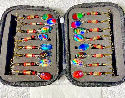 Crankbaits Spinner Spoons Fishing Lures Gear Metal Swivel Sequin 16Pcs Kit - NEW