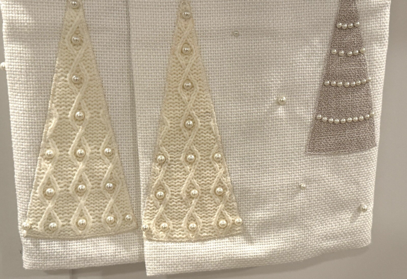 Cupcakes and Cashmere Beaded Christmas Mantel SCARF Trees 84” Long Farmhouse NEW