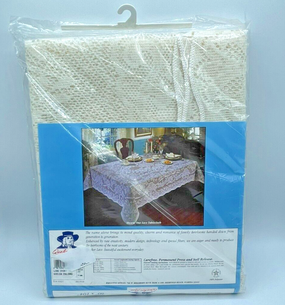 NEW Quaker Lace Dinner Table Cloth Floral Vintage Cottage Core 60X84