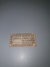 Biglietto del Treno Ferrovia Vigezzina originale  dell'epoca 
