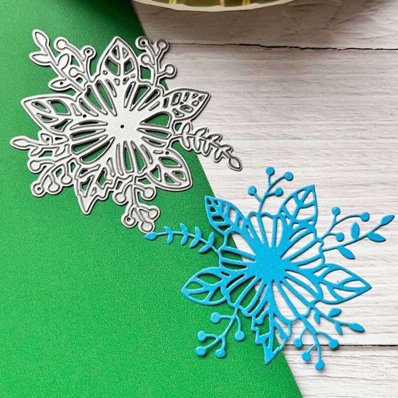 Metal 4 Spring Summer Flower Cutting Dies, Symmetry Pattern Floral 4 Leaf Die Cuts For Card