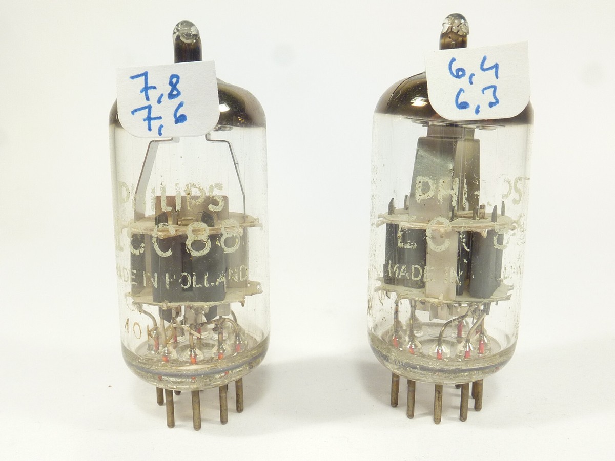 2 X Amperex Clairon Garçon 6DJ8/ECC88 Tubes,Fabriqué Holland,Testé Superbes