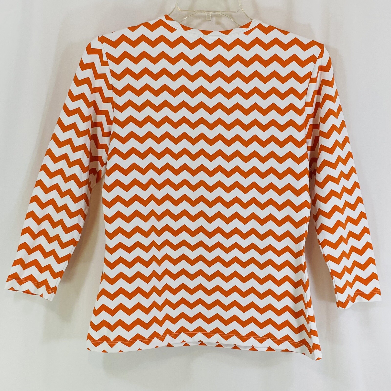 J McLAUGHLIN Orange Zigzag Pattern Top Round Neck… - image 7