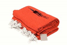 Mexican Yoga Blanket Orange Thunderbird Native Tapestry Serape Falsa Throw XL