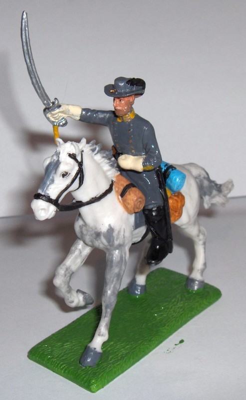 CIVIL WAR CONFEDERATE MOUNTED CAVALRYOFFICER W/SWORD 54MM BY EXPEDITIONARY FORCE