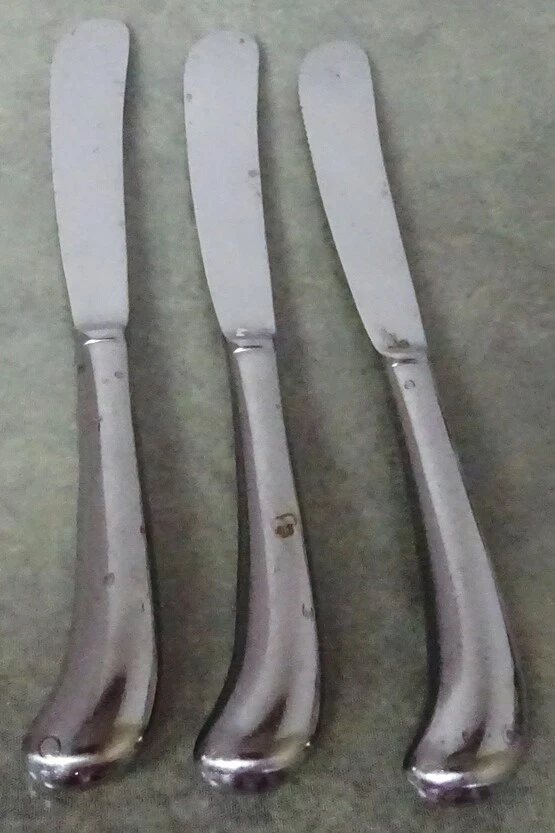 THREE Northland POST ROAD or Retroneu JAMESTOWN Stainless SERRATED Knives KOREA