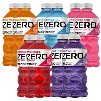 Powerade Zero VARIETY Sports Drink 0 Calorie 28 Oz 10 Pack, Flavors Mixed