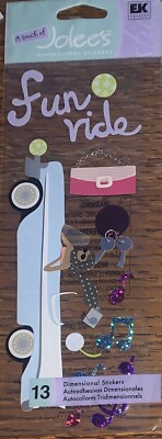 RARE Jolees Fun Ride Key Cruise Car Top Down Music Purse Drive Sticker Road Trip