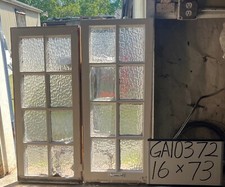 Pair 8-Pane Textured Glass Windows GA10372