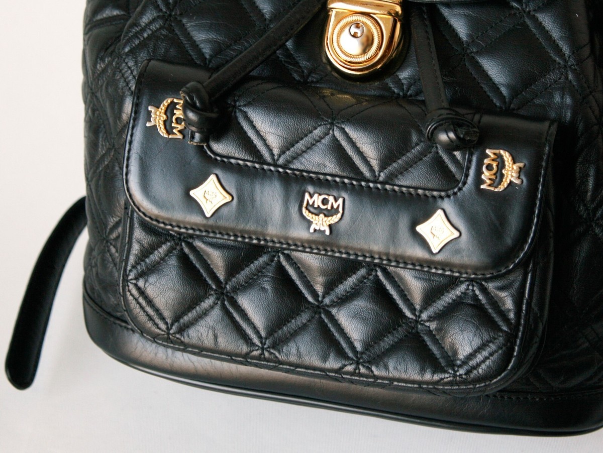 Authentic MCM Quilt Black Leather Backpack MCM Quilt Black Leather Backpack | eBay main image 4