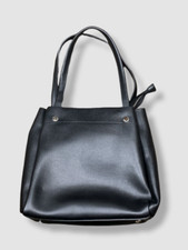 $300 Neiman Marcus Women's Black Leather Handbag Shoulder Bag Purse