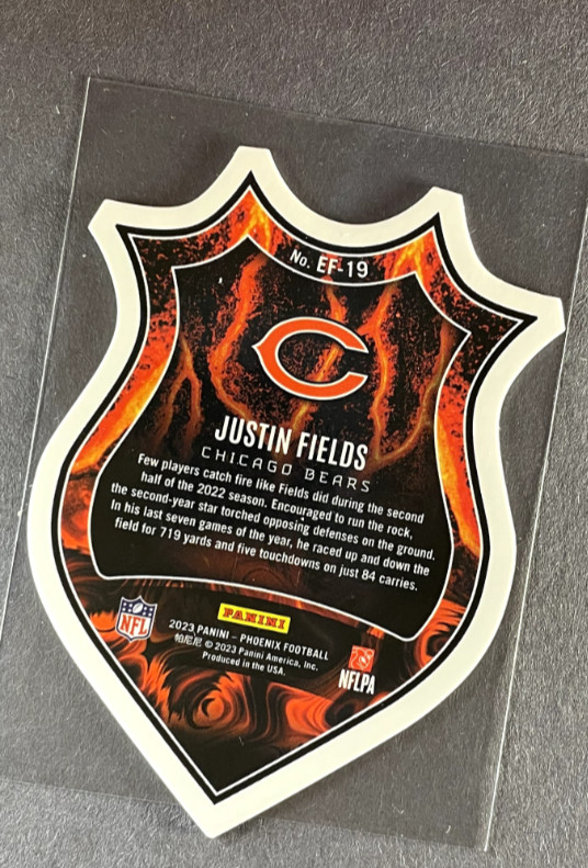 2023 Phoenix Justin Fields En Fuego Die-Cut CASE HIT SSP Bears/Steelers/Jets