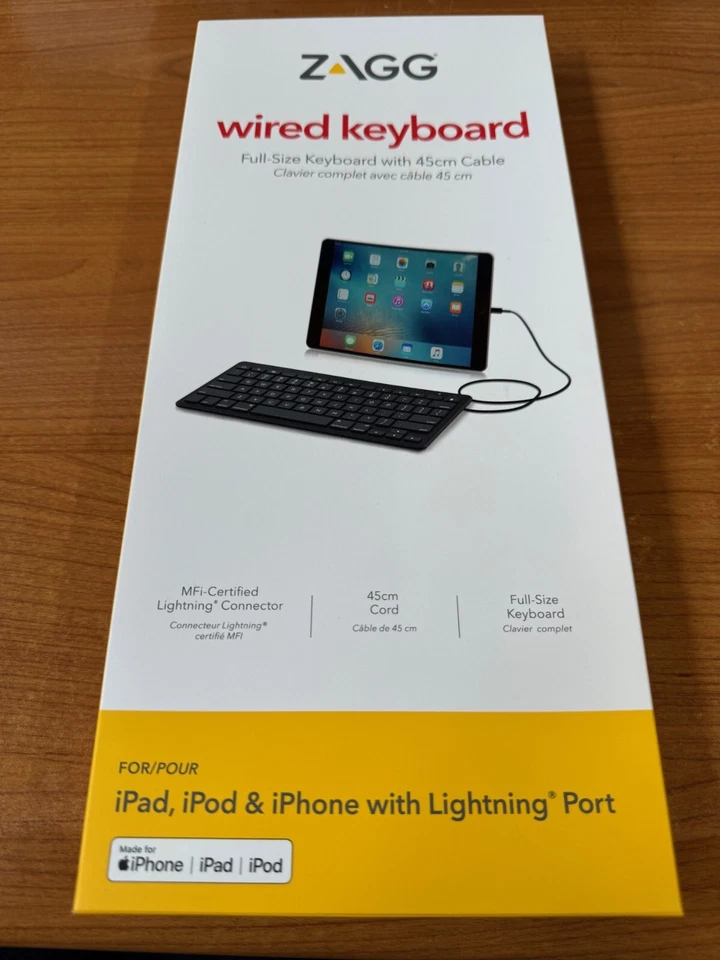 ZAGG Verkabelte Tastatur Beleuchtung Nordisch Qwerty für IPHONE IPAD - Bild 2 von 4