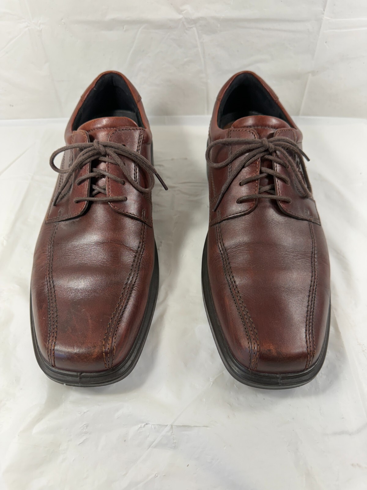 SAOLA Scarpa derby ECCO uomo 46 12 12 5 Helsinki uomo pelle punta bici pelle marrone