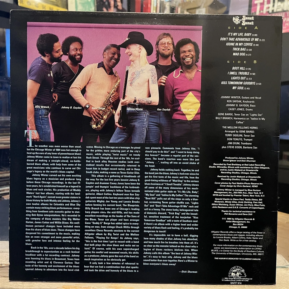 [ROCK/BLUES]~EXC LP~JOHNNY WINTER~Guitar Slinger~[1984~SONET~Issue]~UK Import~ - Image 2 of 4