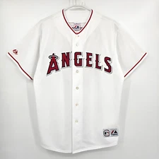 RARE Majestic MLB Los Angeles Angels #47 Howie Kendrick White Jersey Men's Large