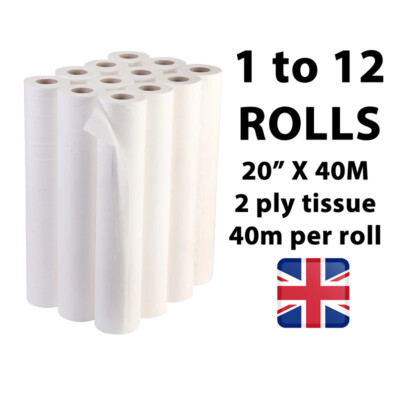 X3 Rollen weiß 20'' x 40M Couchrolle Hygienerolle Medizinischer Salon Schönheitsbett Papier