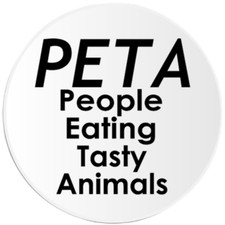 PETA People Eating Tasty Animals - 100 Pack Circle Stickers 3 Inch - Sarcasm