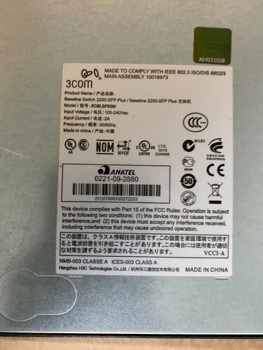 3Com Baseline 2250-SFP Plus Switch HP V1900-48G Switch HP JD994A Switch (inkl. MwSt.) - Bild 4 von 6