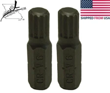 2x M6 M #6 1/4" Hex Shank Screwdriver Bits 25mm 1" Long Standard