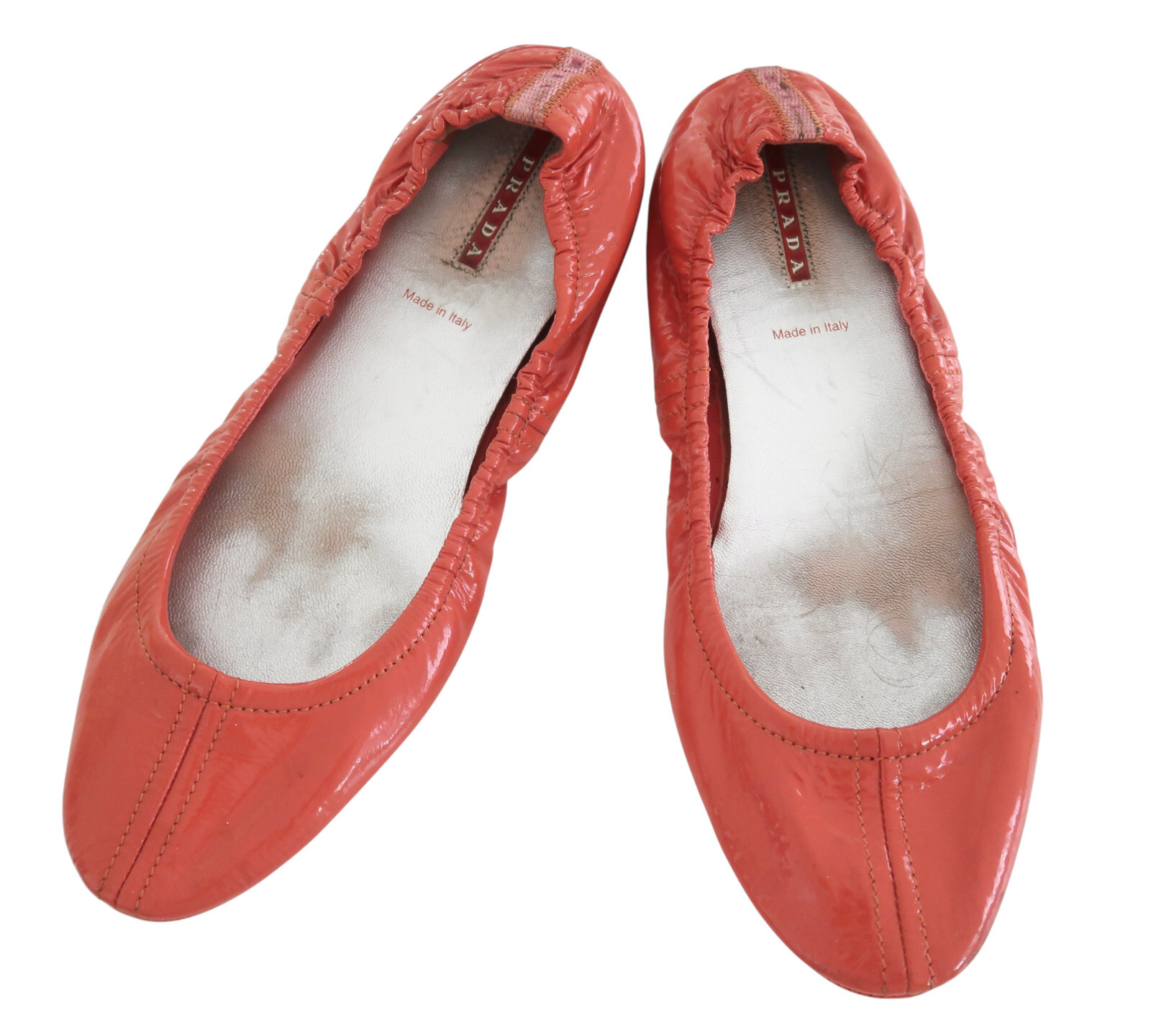 PRADA Patent Leather Ballet Flats Size 38 8 Black-image