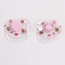 2PCS Clear Magnetic Pacifier Dummy for DIY Reborn Baby Dolls Accessory Supply
