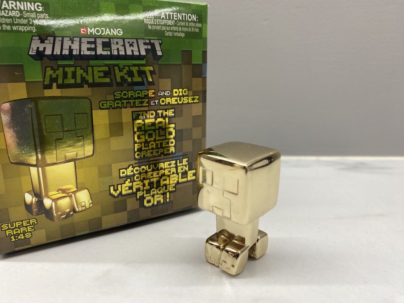 Gold Creeper Super Rare REAL GOLD Plated Minecraft Mine Kit Scrape Dig  Golden