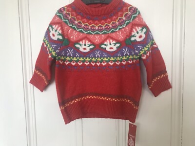 Dunnes Red Fair Isle Christmas Jumper  12-18 Months / Up to 86cm New With Tags