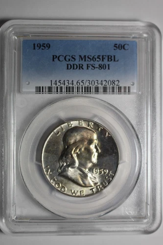 1959 DDR FS-801 Franklin Half Dollar PCGS MS65 FBL #082