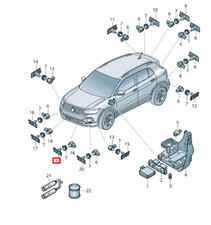 VW T-CROSS C11 Parktronic-Halter vorne links Mitte 2GM919493C NEU ORIGINAL