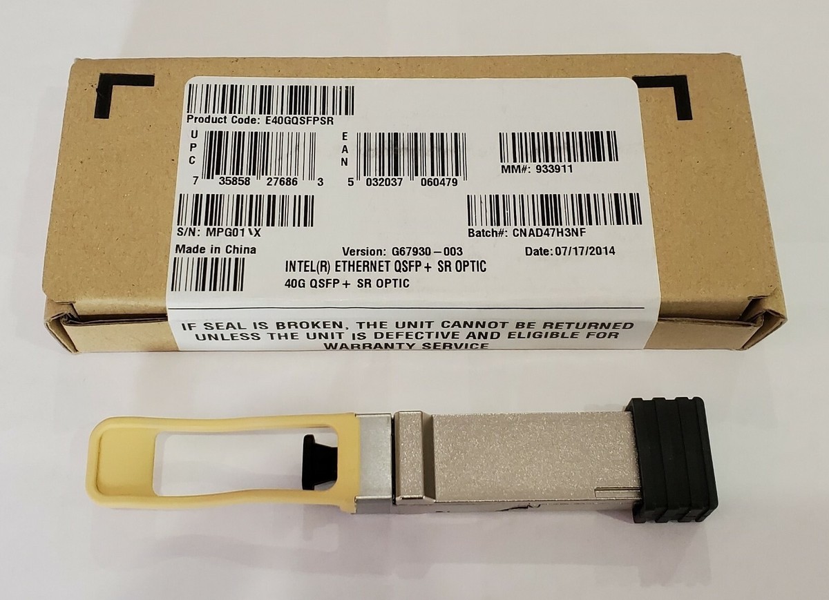 PCパーツ intel 40GBASE-SR4 Optic E40GQSFPSR d2ldlup INTEL E40GQSFPSR QSFP+ 40GBASE-SR4 OPTIC FOR INTEL XL710
