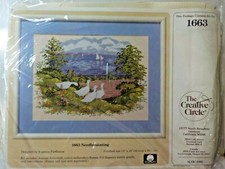 THE CREATIVE CIRCLE 1663 NEEDLEPAINTING SAILBOATS GEESE TREES