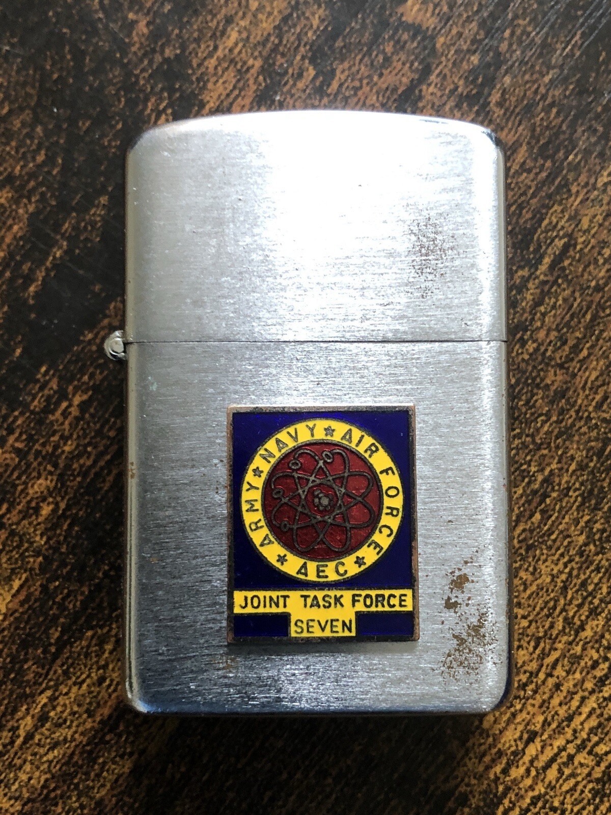 RARE WORKING Vintage US Army Joint Task Force Seven 7 AEC Atomic Bomb Lighter